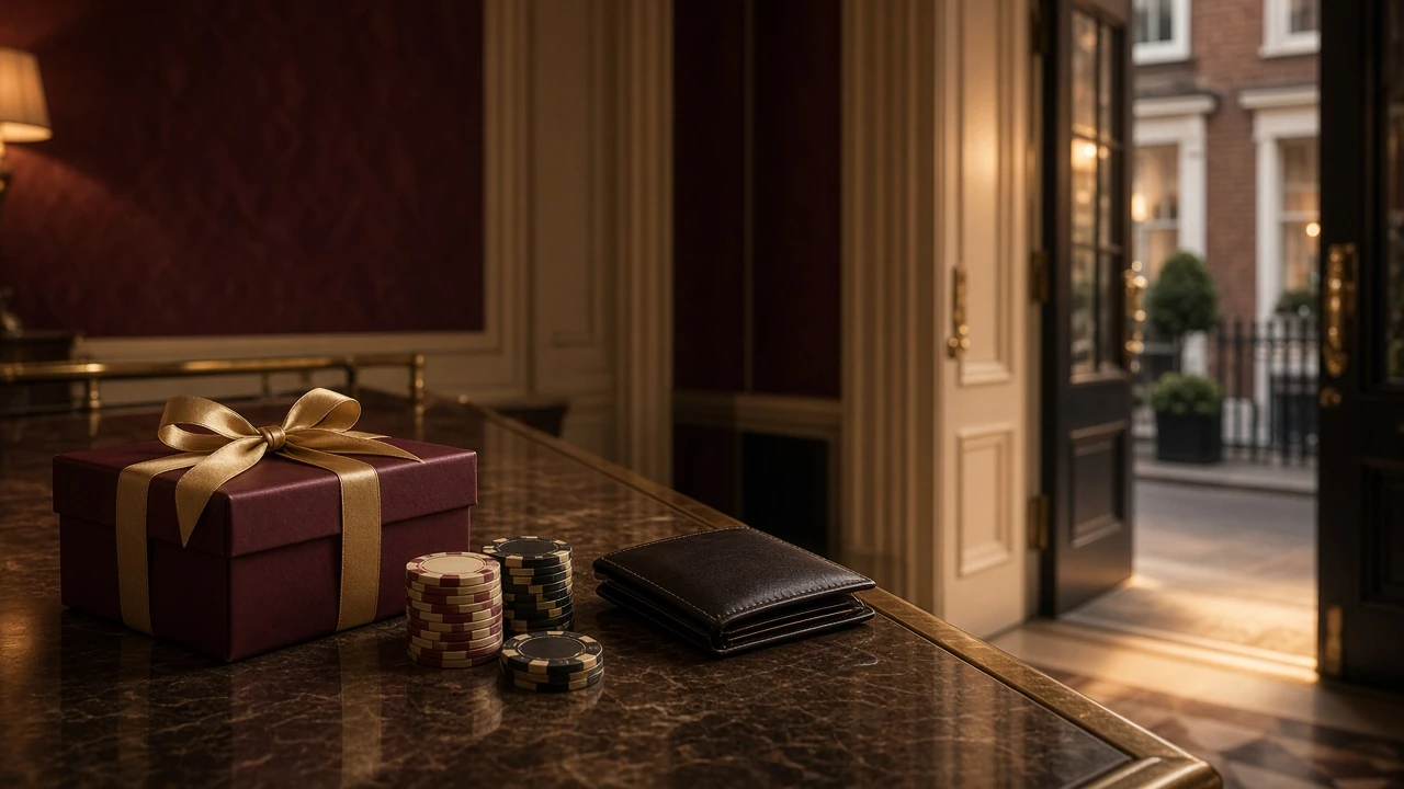 Gift box and casino chips suggesting promotional temptation