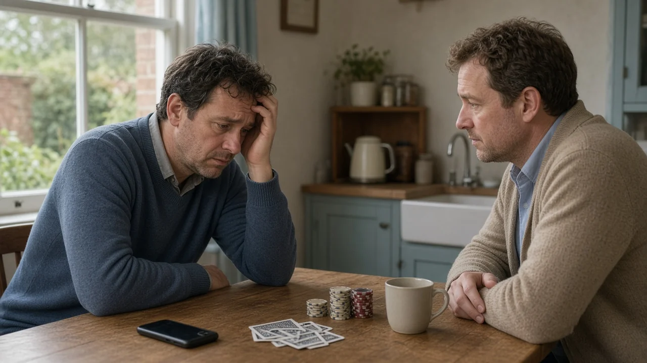 Supportive conversation about responsible gambling in a British home